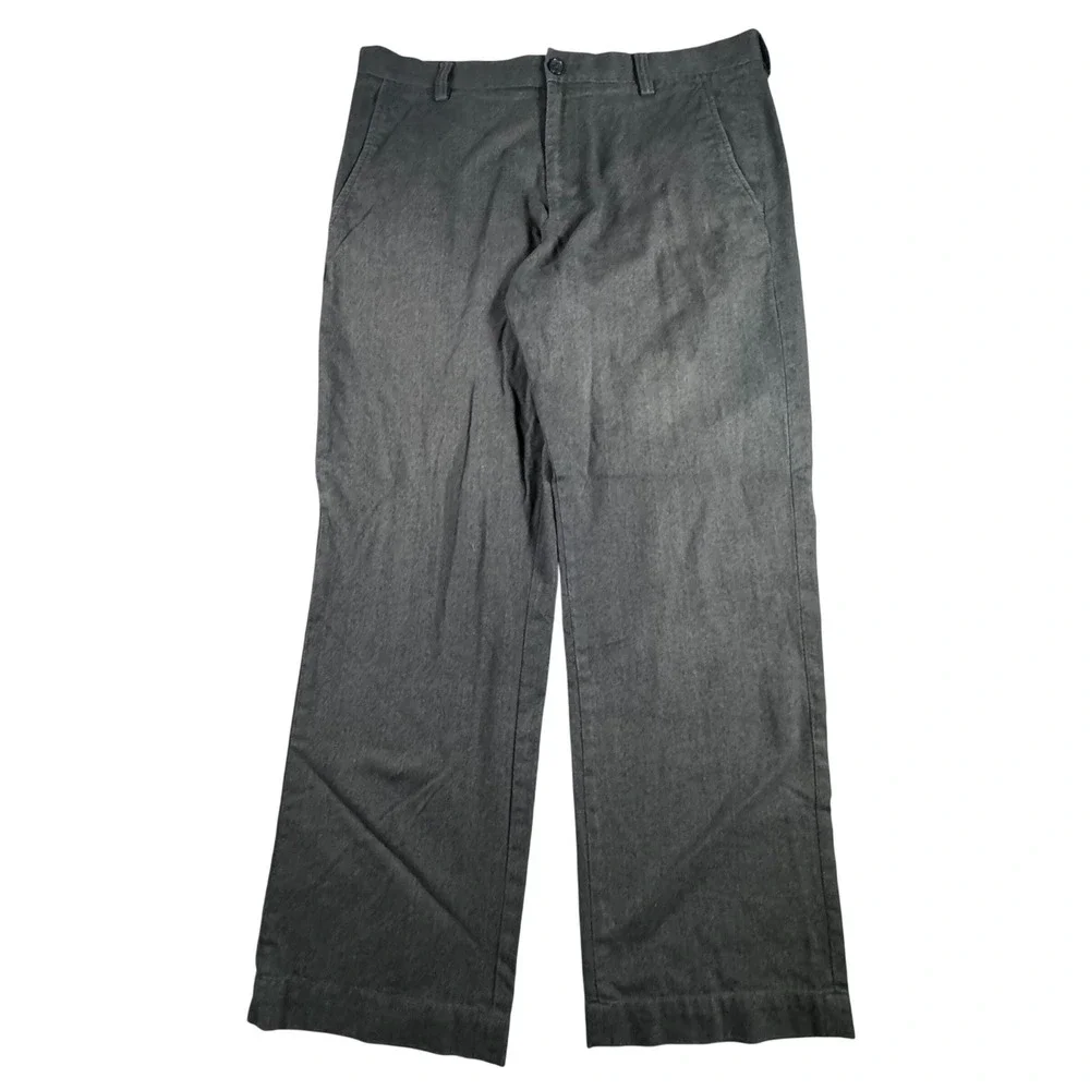 Banana Republic Dawson Pants Mens 35x30 Gray Herringbone Cotton Good Straight